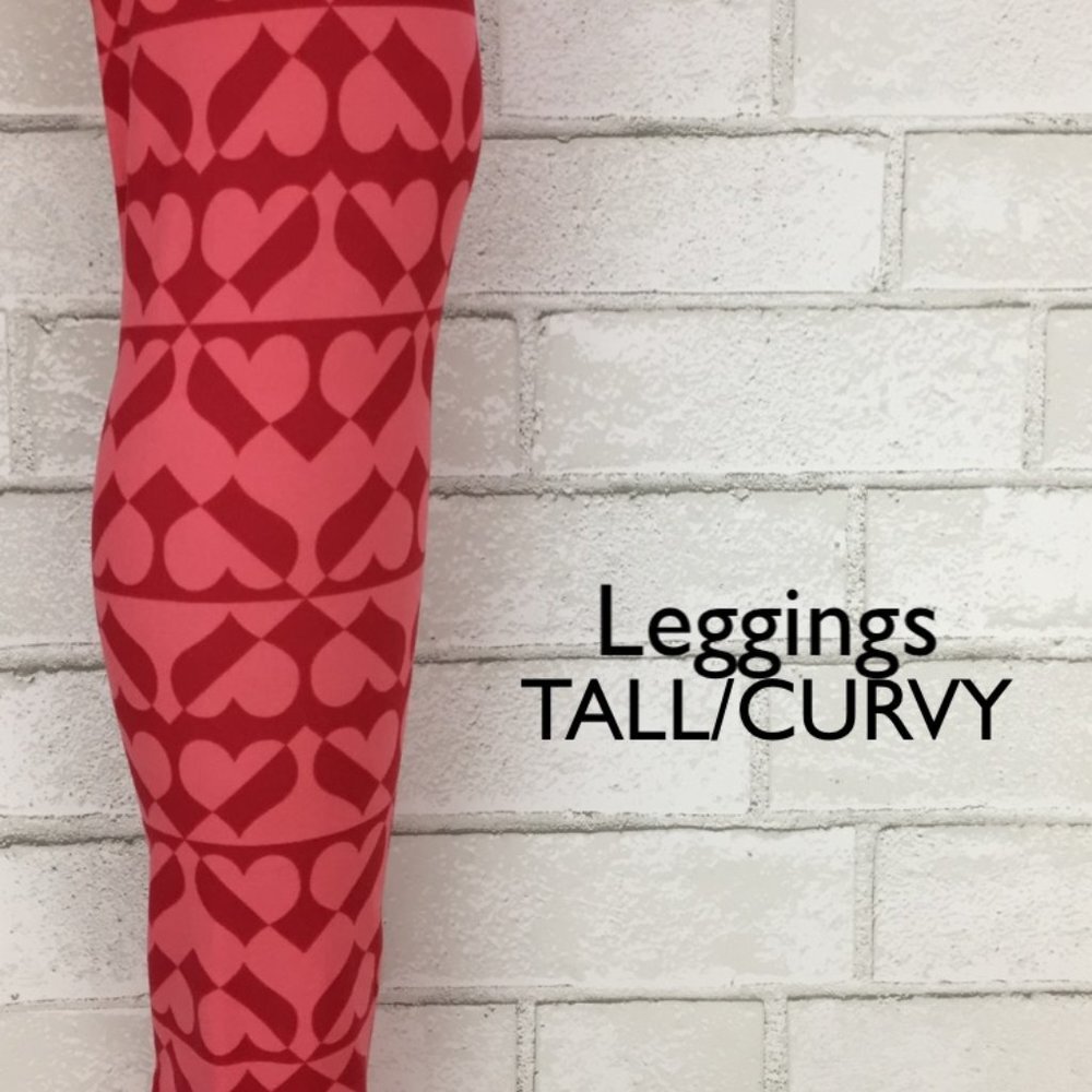 LuLaRoe Valentine's Tall & Curvy Leggings NWT